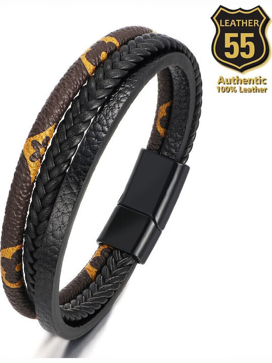 Leather 55 Ανδρικό Βραχιόλι από Δέρμα