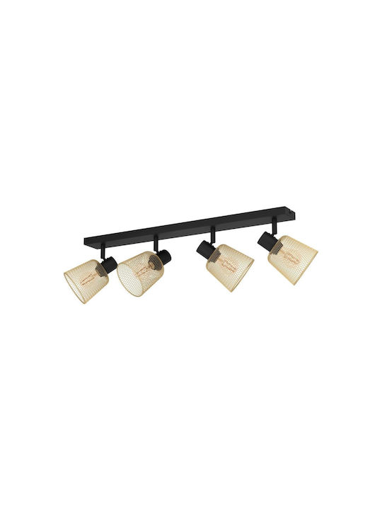 Eglo Spot with 4 Lights and with Socket E27 in Black Color