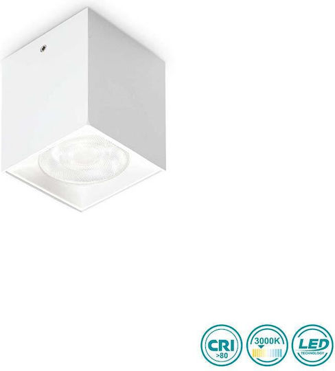 Ideal Lux Pl Square Single LED Warm White Spot in White Color