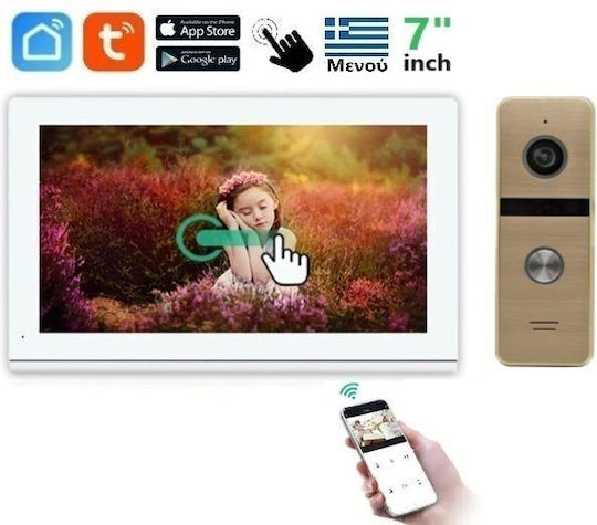 Joytimer Wireless Video Intercom Set Wi-Fi White