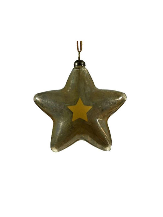 Christmas Glass Star Ornament Brown