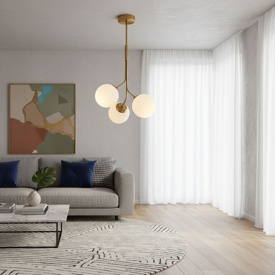 ArteLibre Mensa Pendant Light Gold with Socket E27 40x40x70cm