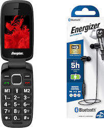 Energizer Classic E20+ & Bluetooth Earphones Energizer CIBT20BK2 Dual SIM (32MB/2GB) Mobile Phone with Large Buttons Black