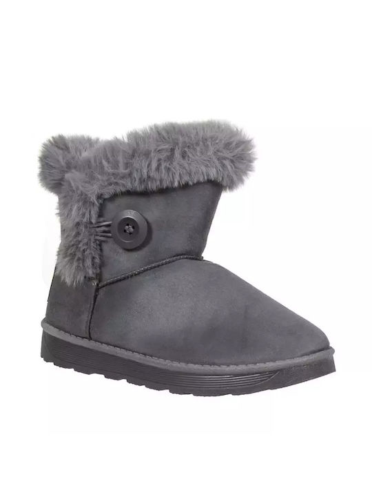 Jomix Women's Ankle Boots with Fur Gray