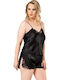 Primoda Χειμερινό Σατέν Babydoll Μαύρο