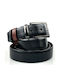 Men's Leather Wide Double Sided Belt Black