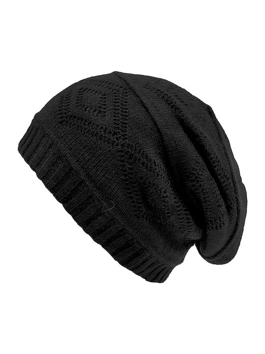 Beanie Unisex Σκούφος Πλεκτός σε Μαύρο χρώμα