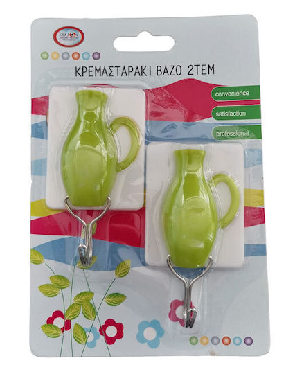 Cyclops Βάζο Plastic Hanger Kitchen Hook with Sticker Green 2pcs 3201013780001