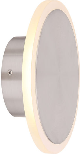 Globo Lighting Φωτιστικό Τοίχου με Ενσωματωμένο LED και Θερμό Λευκό Φως Ασημί 13εκ.