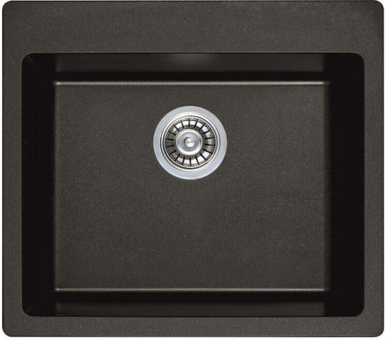 Inter Ceramic ICGS8304Schwarz Drop-In Küchenspüle aus Flüssigem Granit M57xB50cm