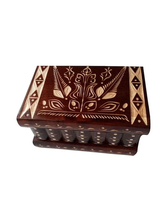 Magic Puzzle Box Κουτί Κοσμημάτων Ξύλινο Κόκκινη