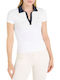 Tommy Hilfiger Damen Polo Bluse Kurzarm Weiß