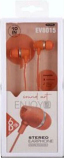 EV8015 In-ear Handsfree Ακουστικά με Βύσμα 3.5mm Πορτοκαλί