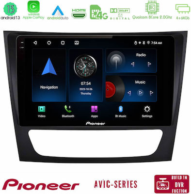 Pioneer Car-Audiosystem für Mercedes-Benz E Klasse 2003-2009 (Bluetooth/USB/WiFi/GPS) mit Touchscreen 9"