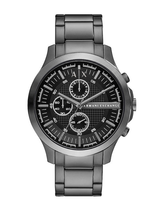 Armani Exchange Herrenuhr 46mm Chronograph Batterie mit Grau Rostfreier Stahl Armband