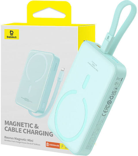 Baseus Magnetic Mini MagSafe Power Bank 10000mAh 20W με Θύρα USB-C Power Delivery Mint