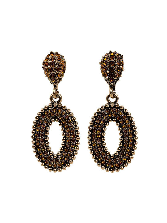 FantazyStores Earrings Pendants Gold Plated with Stones & Pearls