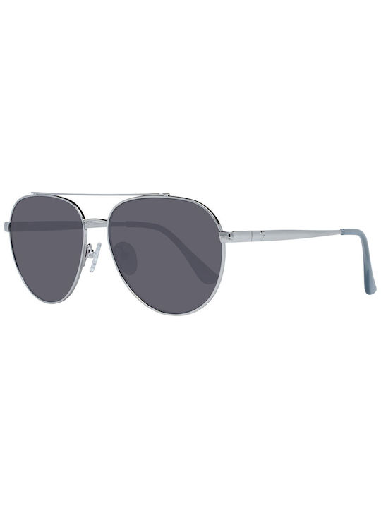 Guess Men's Sunglasses with Silver Metal Frame and Gray Lens GF6139 10B