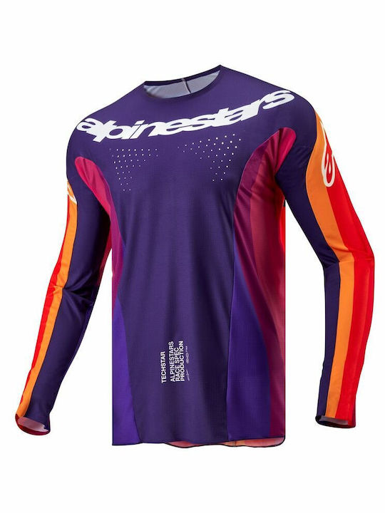 Alpinestars Pentru bărbați Tricou Motocross Mânecă lungă Violet Culoare