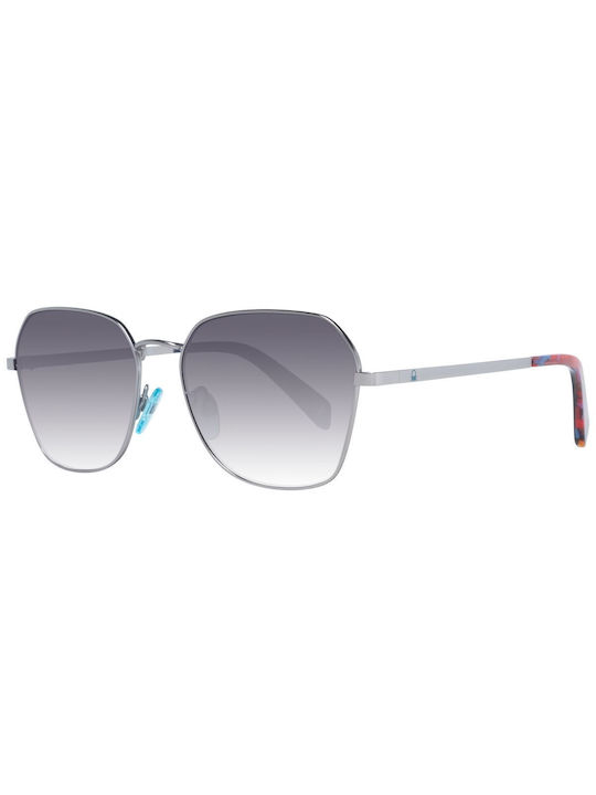Benetton Sonnenbrillen mit Silber Rahmen und Gray Verlaufsfarbe Linse BE7031 910