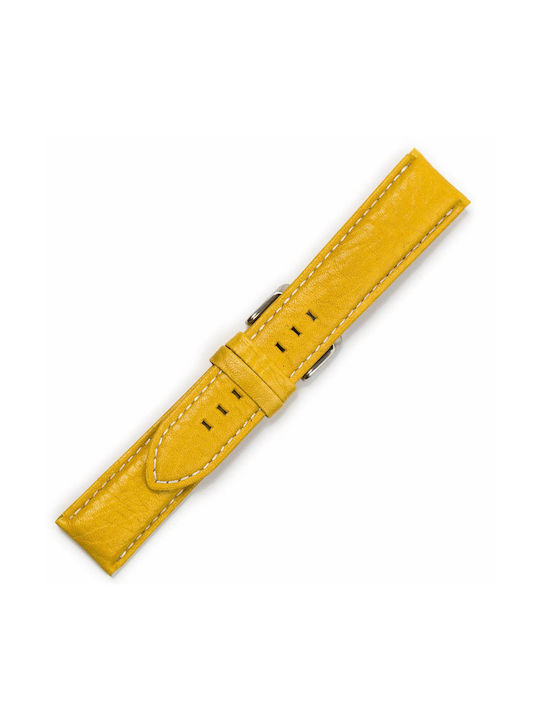 Leather Strap Yellow 18mm