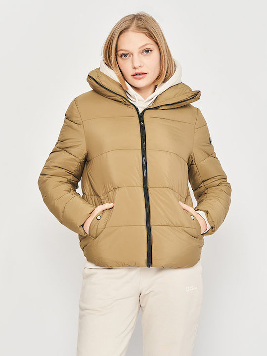 Trespass Women's Short Puffer Jacket for Winter Brown