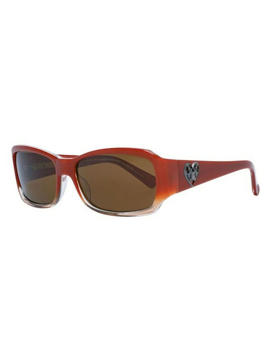 MORE & MORE Women's Sunglasses with Red Plastic Frame and Brown Lens 54293 720