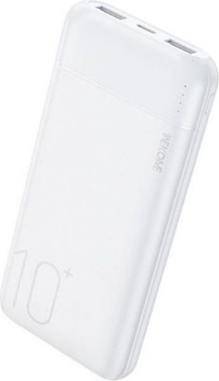 WK WP-01 Power Bank 10000mAh 12W Λευκό