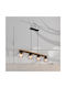 Globo Lighting Κρεμαστό Φωτιστικό Μαύρο Ράγα για 4 Λαμπτήρες E27 85x15x120εκ.