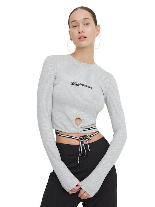 Karl Lagerfeld Summer Women's Blouse Short Sleeve Gray