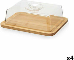 Kinvara Wooden Cheese Dish Brown 4pcs