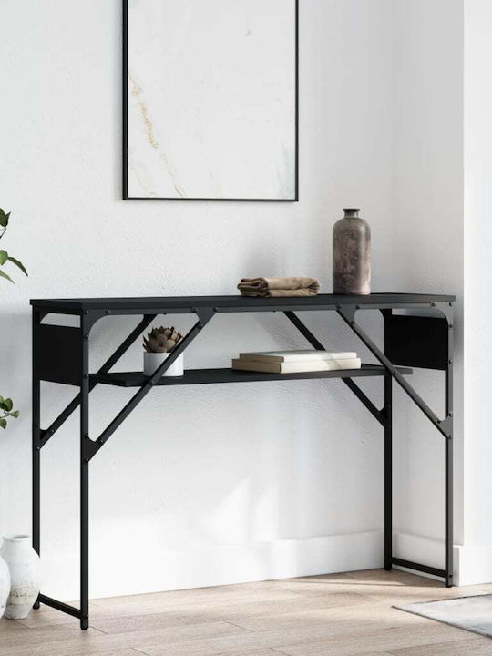 Console Table Wood & Metal Black L105xW30xH75cm