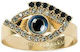 Skinny Evil Eye Δαχτυλίδι Πετσέτας Μεταλλικό Χρυσό 4τμχ