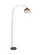 Globo Lighting Newcastle Floor Lamp H196xW30cm. with Socket for Bulb E27 Silver