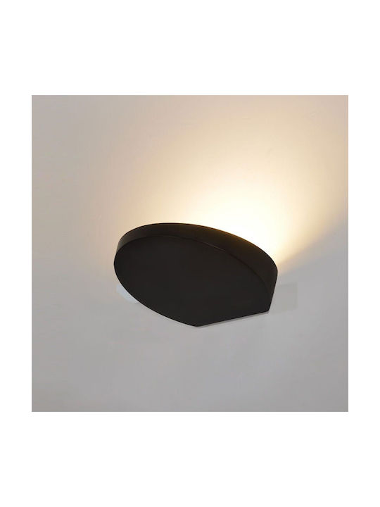 Luma Lamp Wall with Integrated LED and Warm White Light Black 15x14cm