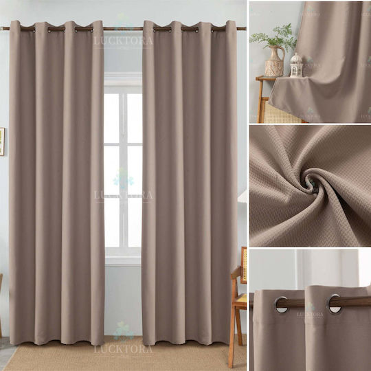 My Home Luxury Κουρτίνα με Τρουκς Καφέ 140x265εκ.