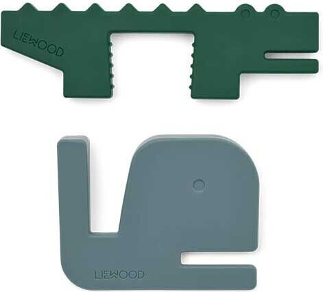 Liewood Fingerprotektor für Türen aus Schaumstoff Whale Blue/Garden Green 2Stück