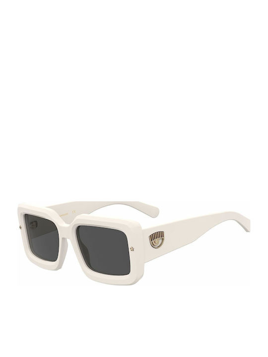 Chiara Ferragni Women's Sunglasses with White Plastic Frame and Gray Lens CF 7022/S VK6/IR