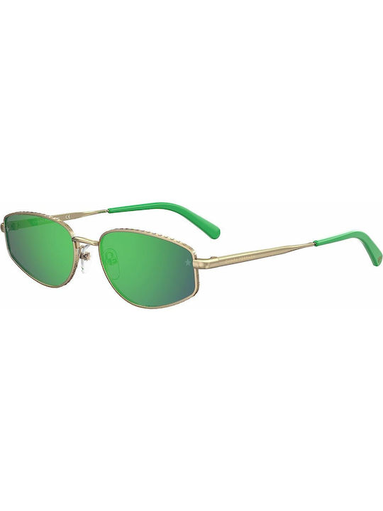 Chiara Ferragni Sunglasses with Gold Metal Frame and Green Mirror Lens CF 7025/S PEF/Z9