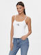 Calvin Klein Monologo Women's Summer Blouse with Straps White