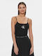Calvin Klein Monologo Women's Summer Blouse Cotton with Straps Black