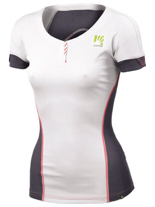 Karpos Outdoor Bluză Sportivă pentru Femei Mâneci scurte Uscare rapidă White/Grey