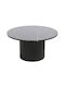 Round Wooden Coffee Table Black L80xW80xH42cm