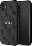 Guess Leather Metal Logo Magsafe Umschlag Rückseite Kunststoff Schwarz (iPhone 11)