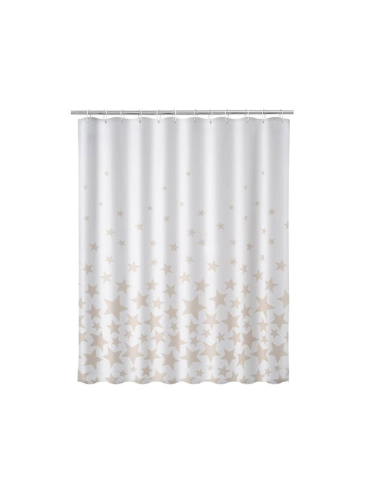 Bakaji Shower Curtain Fabric Beige