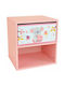 Wooden Kids Bedside Table Pink 36x33x30cm