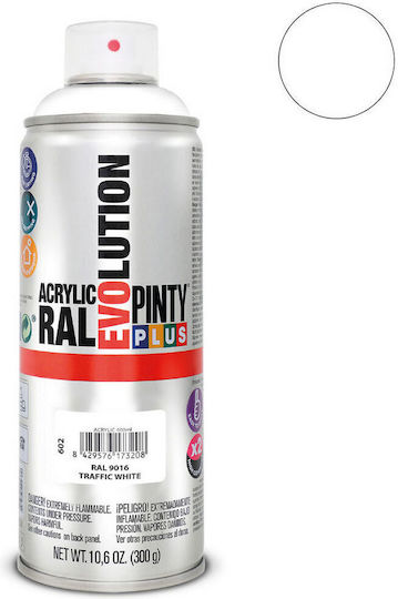 Pinty Plus Σπρέι Βαφής Tech Ακρυλικό Λευκό RAL 9016 400ml