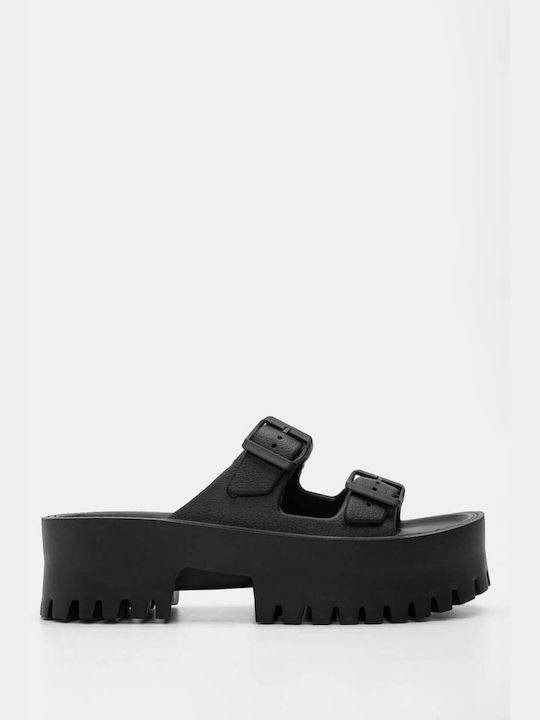 Luigi Damen Flache Sandalen Flatforms in Schwarz Farbe