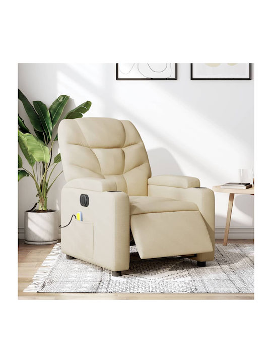 Fotoliu Relax Masaj cu Puf Cremă 74x89x100cm