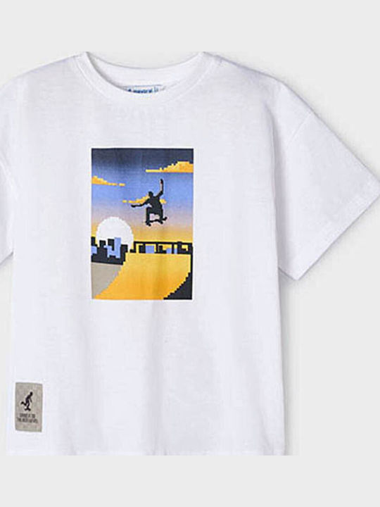 Tricou pentru copii alb Skate